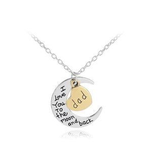 I love you to the Moon Necklace (Mom Dad Grandma  , all family options)